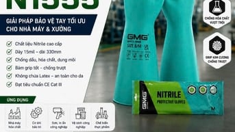 🧤 Găng Tay Nitrile Chống Hóa Chất – Chống Dầu GMG N1555 – Giải pháp b