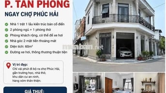 CHO THUÊ NHÀ P. TÂN PHONG – NGAY CHỢ PHÚC HẢI