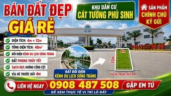 Chính Chủ Gửi Bán Lô Đất Đối Diện Kênh Quá Đẹp Giá Rẻ : 850Tr Shr 