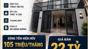 Bán CHDV cho thuê 105tr/th hẻm xe hơi gần Bùi Đình Túy, chợ Bà Chiểu