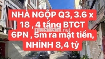 🔥BÁN NHÀ 5M RA MẶT TIỀN TRẦN QUANG DIỆU, 3.6X18 NHỈNH 8 TỶ, 4TẦNG-6PN💎