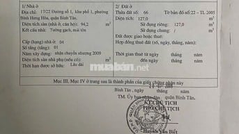 Cần bán nhà hẻm xe hơi diện tích lớn phù hợp làm kho, xưởng