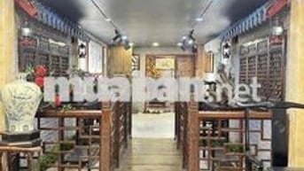 sang nhà hàng chay đã setup decor đầy đủ