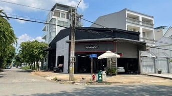 Nhà góc 2MT Đ.Số 57, 10x20m, lửng, đối diện cv, giá 35 triệu/tháng