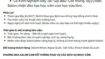 TUYỂN KỸ THUẬT VIÊN NỮ CHUYÊN SKINNER NAM 