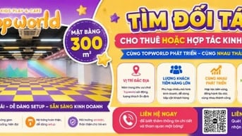 Cho thuê mặt bằng 300m² trong khu vui chơi Topworld