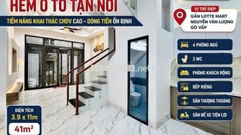 HẺM Ô TÔ TẬN NƠI  4PN – NHÀ MỚI HOÀN CÔNG TIỀM NĂNG KHAI THÁC CHDV
