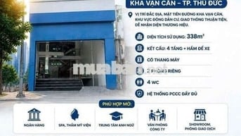 CHO THUÊ TÒA NHÀ MẶT TIỀN KHA VẠN CÂN – 4 TẦNG, THANG MÁY, HẦM XE