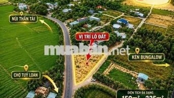 LÔ ĐẤT 2 MẶT TIỀN ĐƯỜNG NHỰA 10,5M - GẦN CHỢ TUÝ LOAN - GIÁ TỪ 1TY450