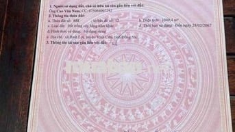 cần bán gấp lô đất 1000m2 sổ riêng thổ cư, hỗ trợ vay vốn ngân hàng