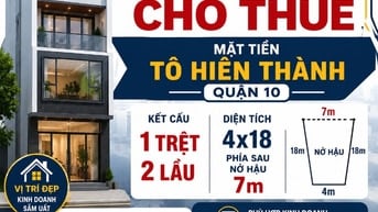 Cho thuê nhà mặt tiền Tô hiến Thành ( ngay Tô Hiến Thành -Thành Thái)