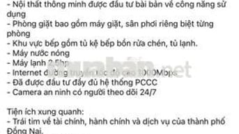 NT128 cho thuê căn hộ dịch vụ Phường thống nhất