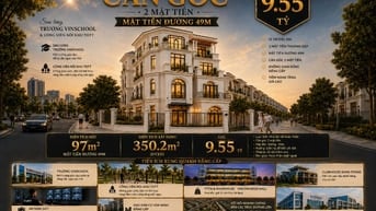 9 tỷ 5 sở hữu căn góc 2 mặt tiền đường 49m dtsd 350.2m2 4 tầng