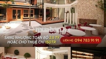 SANG NHƯỢNG HOẶC CHO THUÊ NHÀ HÀNG SÂN VƯỜN HƠN 500 m² - 290 KIM MÃ