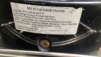Honda Air Blade FI 2011 Đỏ đen 108 cm3