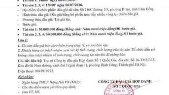 BÁN ĐẤU GIÁ TÀI SẢN SUỐI KIẾT - LÂM ĐỒNG