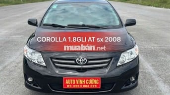 Toyota Corolla 1.8GLI AT 2008 Đen Tự động