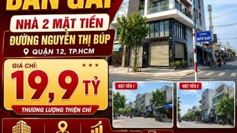 CẦN TIỀN BÁN GẤP – NHÀ 2 MẶT TIỀN ĐƯỜNG NGUYỄN THỊ BÚP, QUẬN 12, 