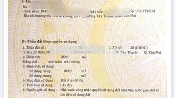 Ngân hàng thanh lý tài sản: 13 Đường D10, P. Tây Thạnh, Q. Tân Phú