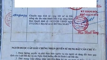 Đất bán xã Phú Mỹ Hừng đường Võ Thị Bàng 1149 ONT 105m2. Giá 4.5 tỷ
