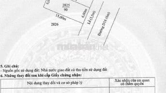 Chính chủ Bán Lô Đất MT Nguyễn Văn Tạo DT: 6x15 cn 90m2 Gía 1.85 tỷ