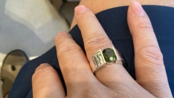 Nhẫn bạc đá Tourmaline thiên nhirn xanh rất sang