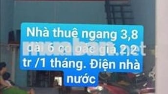 Nhà thuê 3,8 *6 có gác Giá 2 tr Đường Lê Thị ngay Ấp 1 vĩnh lộc A