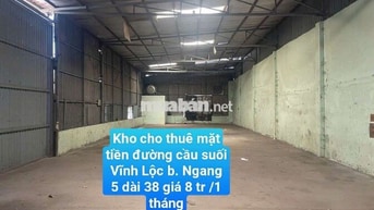 Kho 5*39 Mặt Tiền Đường Cầu suối Ấp 2 Đường võ văn vân Vĩnh Lộc B 