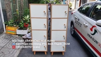 TỦ ĐỒ MINI 4 CÁNH CAO 130CM  - MÀU SỒI CÁNH TRẮNG