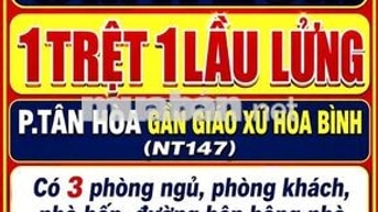CHO THUÊ RẺ NHÀ 1TRỆT 1LẦU LỬNG P.TÂN HÒA GẦN GIÁO XỨ HÒA BÌNH