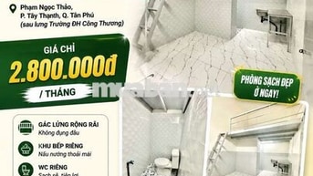  PHÒNG GÁC LỬNG GIÁ CHỈ 2TR8 – GẦN ĐH CÔNG THƯƠNG HUIT