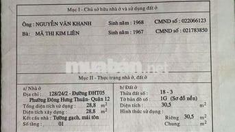 Chính chủ cần bán nhà nhỏ 1 trệt 1 lầu miễn trung gian