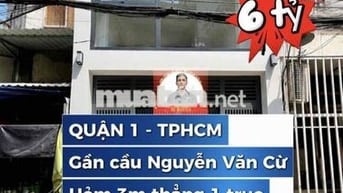 🏡 Nhà Quận 1 - gần cầu Nguyễn Văn Cừ - hẻm thẳng - đất vuông - 3 tầng