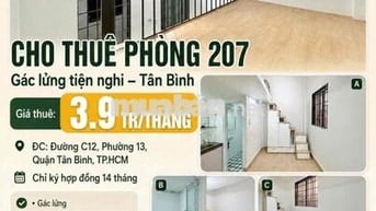 3TR9 Có Ngay Phòng Gác Lửng Full Tiện Nghi Tại Tân Bình