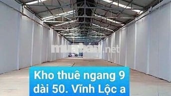 kho cho thuê 9*50 Đường Quách điêu vĩnh lộc A Bình Chánh tphcm