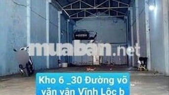 cho thuê kho ngang 6 *30  Đường võ văn vân Vĩnh Lộc b bình chánh