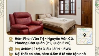 Chính chủ cho thuê nhà nguyên căn cạnh Nguyễn Văn Cừ Q.5 - 4m x 16m