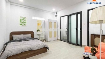1PN-tách bếp cửa sổ trời ngay Lotte & CV Văn Hoá full nội thất