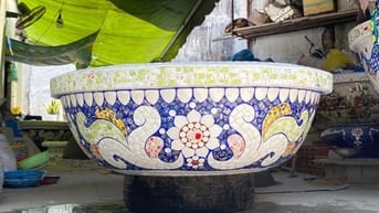 Cơ sở chậu hoa Thế Sơn - chậu hoa dán sành sứ - chậu khảm sành - cẩn 