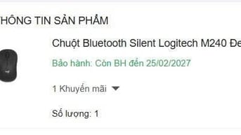 Chuột Logitech Xám M240 Còn bảo hành dài.