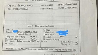 Bán nhà Nguyễn Thị Minh Khai P2 Q3 dt 3,6x12m tổng 41m2 chỉ 6,7 tỷ.