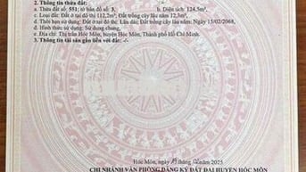 CHÍNH CHỦ BÁN LÔ ĐẤT THỊ TRẤN HÓC MÔN