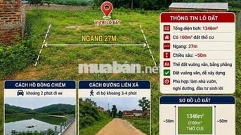 BÁN 1.346M² ĐẤT TRUNG GIÃ (BẮC SƠN CŨ) – CÓ 100M² THỔ CƯ – NGANG 27M