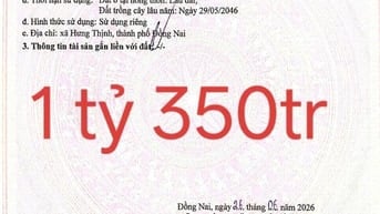 Lô góc 2 mặt tiền đường nhựa xã Hưng Thịnh, gần QL 1a
