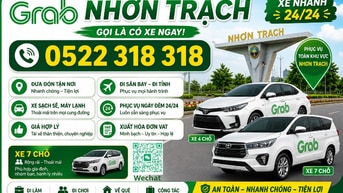 Grab nhơn trạch 0522 318 318 phục vụ 24 /24 