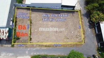Gia đình kẹt tiền bán gấp 343m2 thổ cư góc 2 mặt tiền nhựa 580 triệu