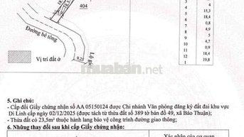 Đất ở 198m2 ngang 6m MT đường rộng Bảo Thuận, Di Linh 450 triệu