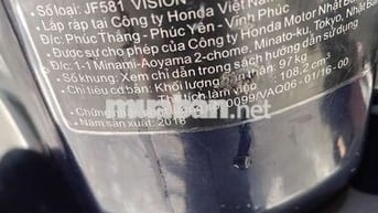 vision 2018 bstp 9 chủ. máy zin.êm .Áo mới lột keo