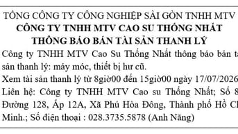 THÔNG BÁO BÁN TÀI SẢN THANH LÝ