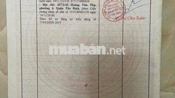 bán nhà Hoàng Văn Thụ , phường 4 Tân Bình